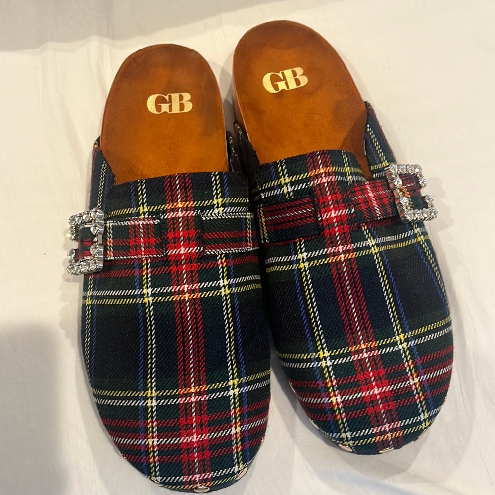 Gianni Bini slip on Tartan mule clogs
